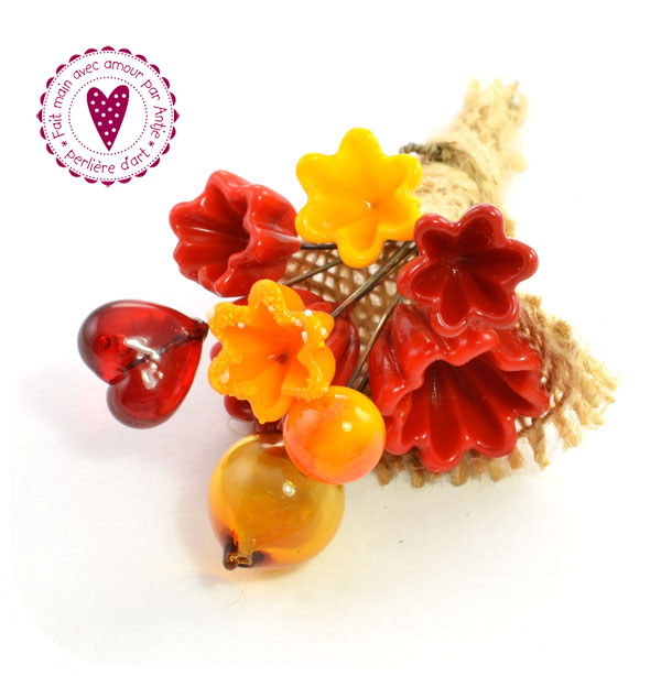 bouquet de fleurs • verre Murano • création au chalumeau